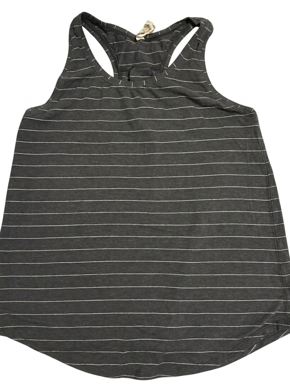 lululemon athletica 8 Racerback Heathered BlackWhite Striped Athletic Tank Top